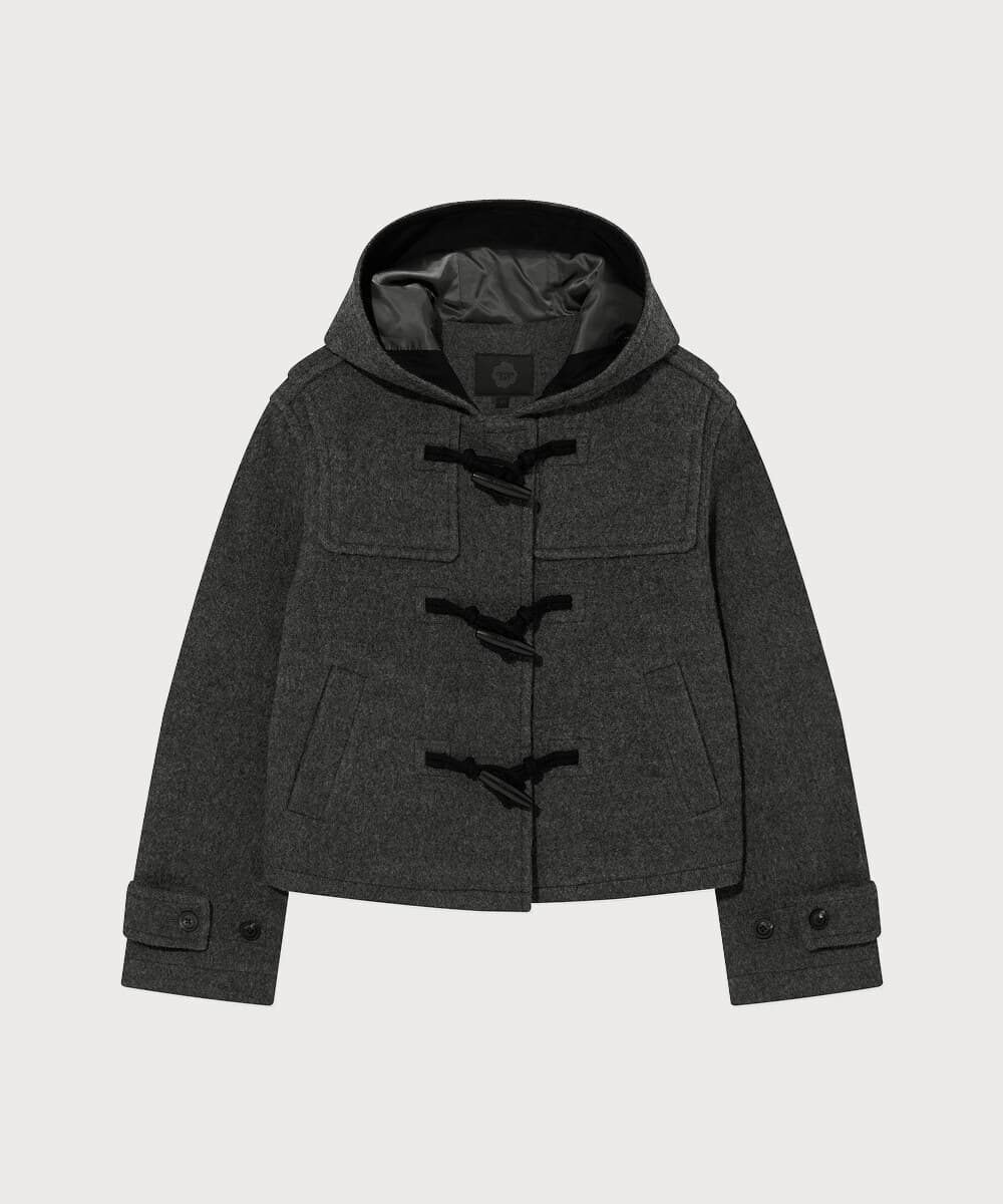 우먼 에딘 숏 더플코트 Dark Gray