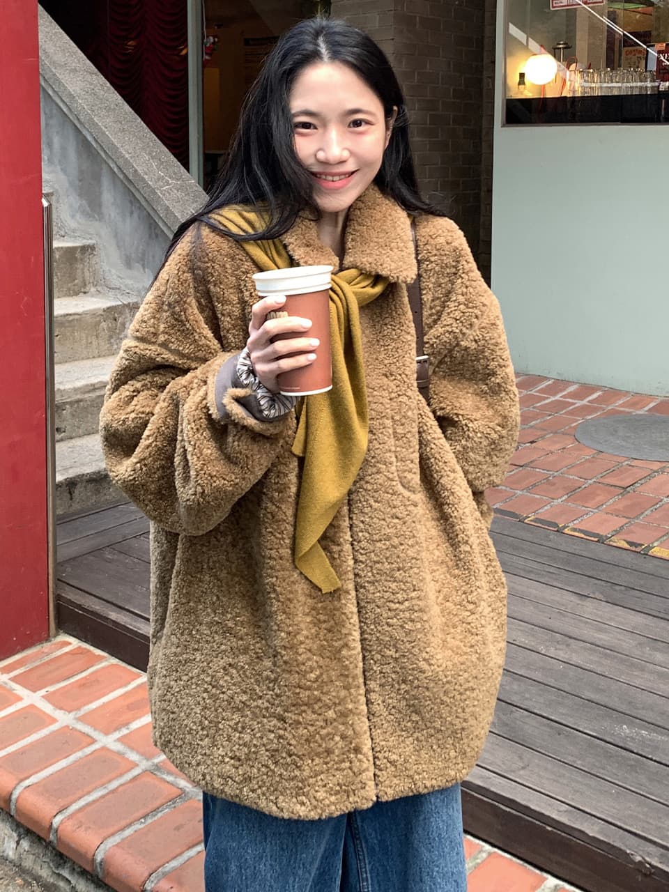 부클 카라 집업 점퍼_KHAKI