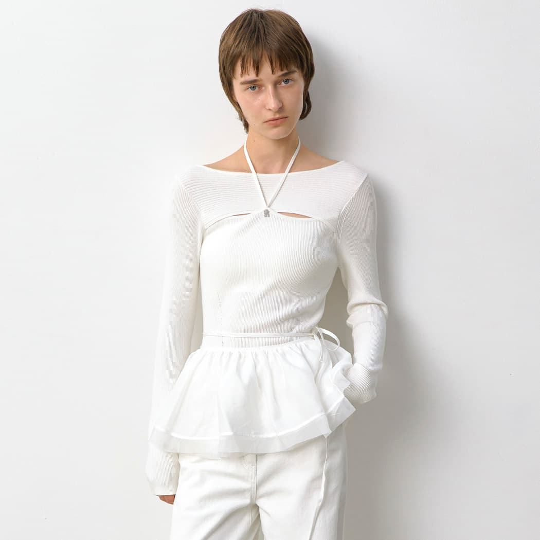 (Z-T-7006)JOSIET HALTER NECK KNIT