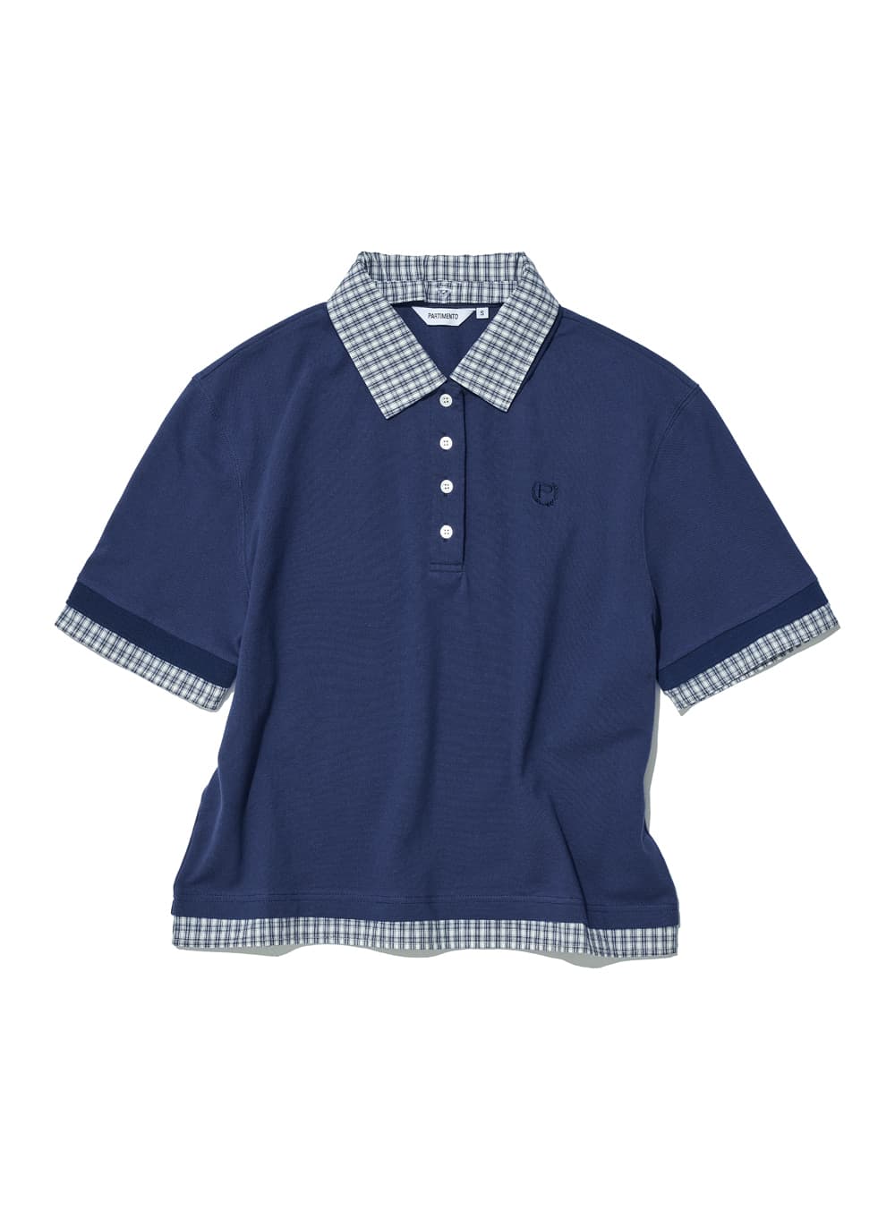 DOUBLE LAYERED POLO TEE_NAVY