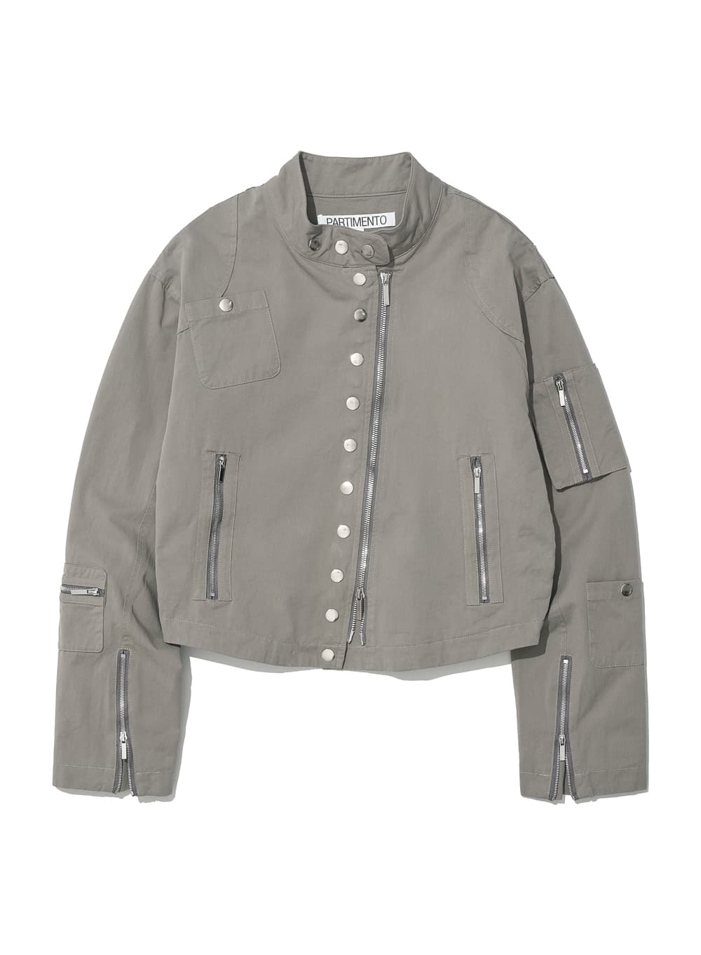 LIGHT COTTON BIKER JACKET_BEIGE