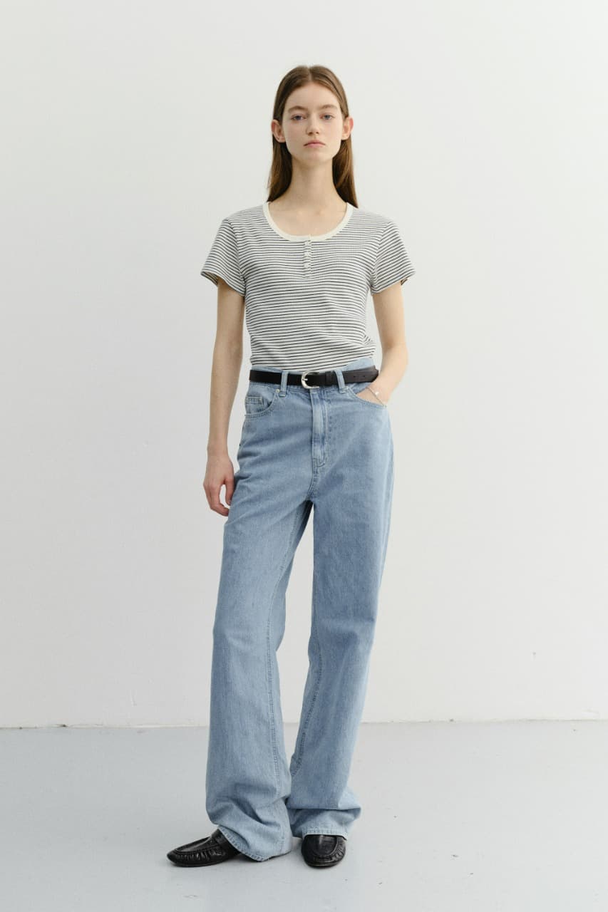 CLASSIC SCOOP NECK TOP BLUE STRIPE_UDTS6B222B2