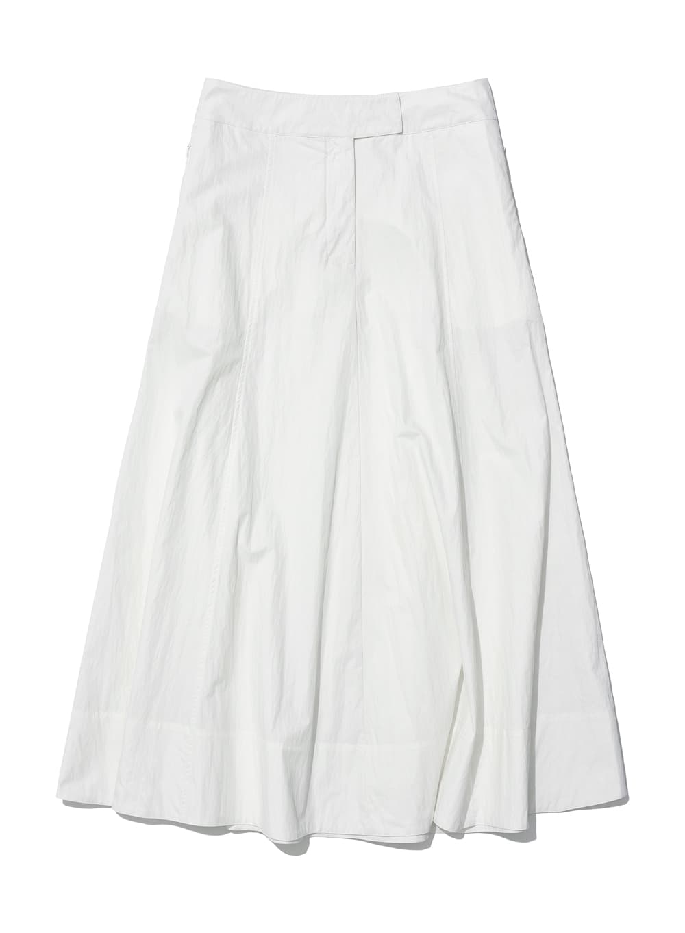 POCKET POINTED FLARE MAXI SKIRT_WHITE
