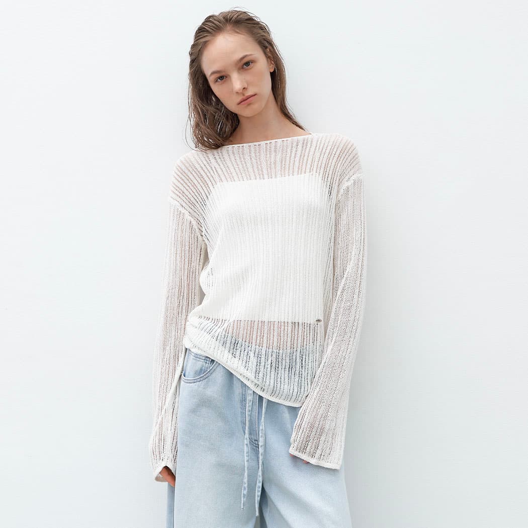 (T-7062)ICE LINEN NET COVER UP KNIT