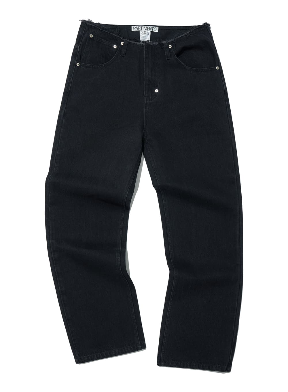 CUT-OFF WAIST DOT PRINTED JEANS_BLACK