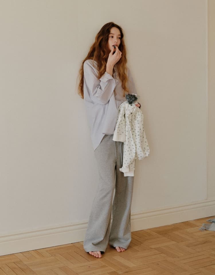 grape sweat pants - melange grey