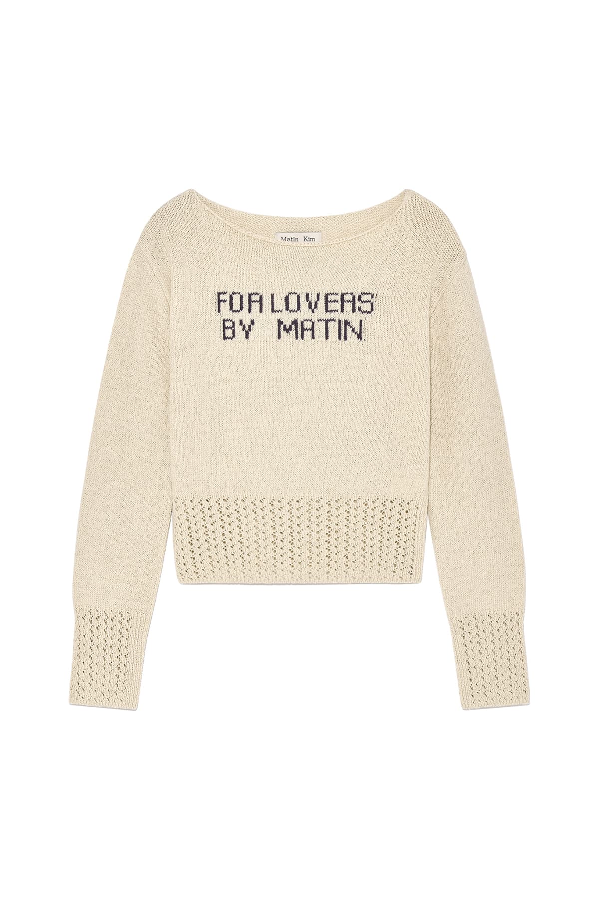 FOR LOVERS PUNCHING POINT PULLOVER IN IVORY
