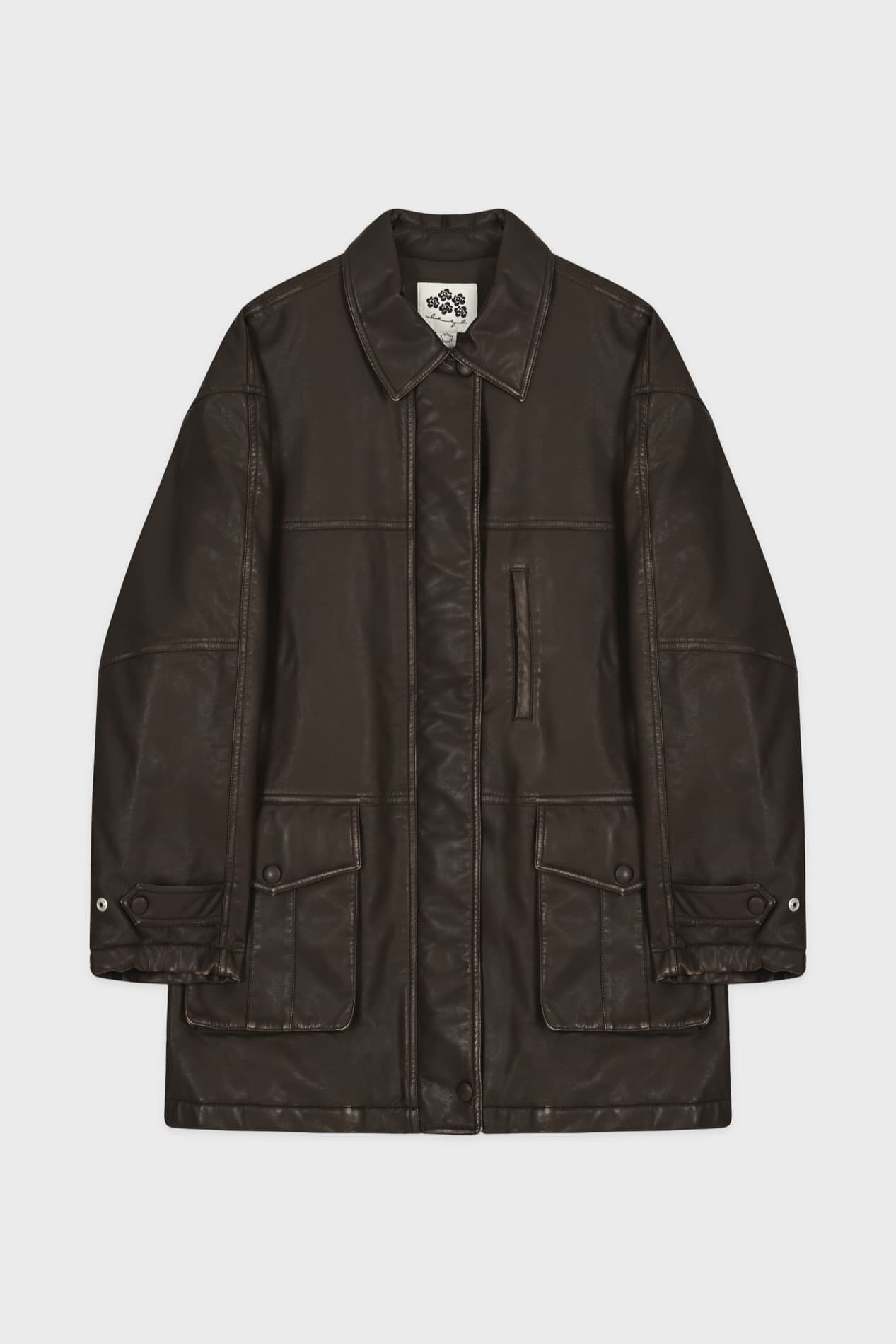 Washing Leather Half Jacket (Brown)