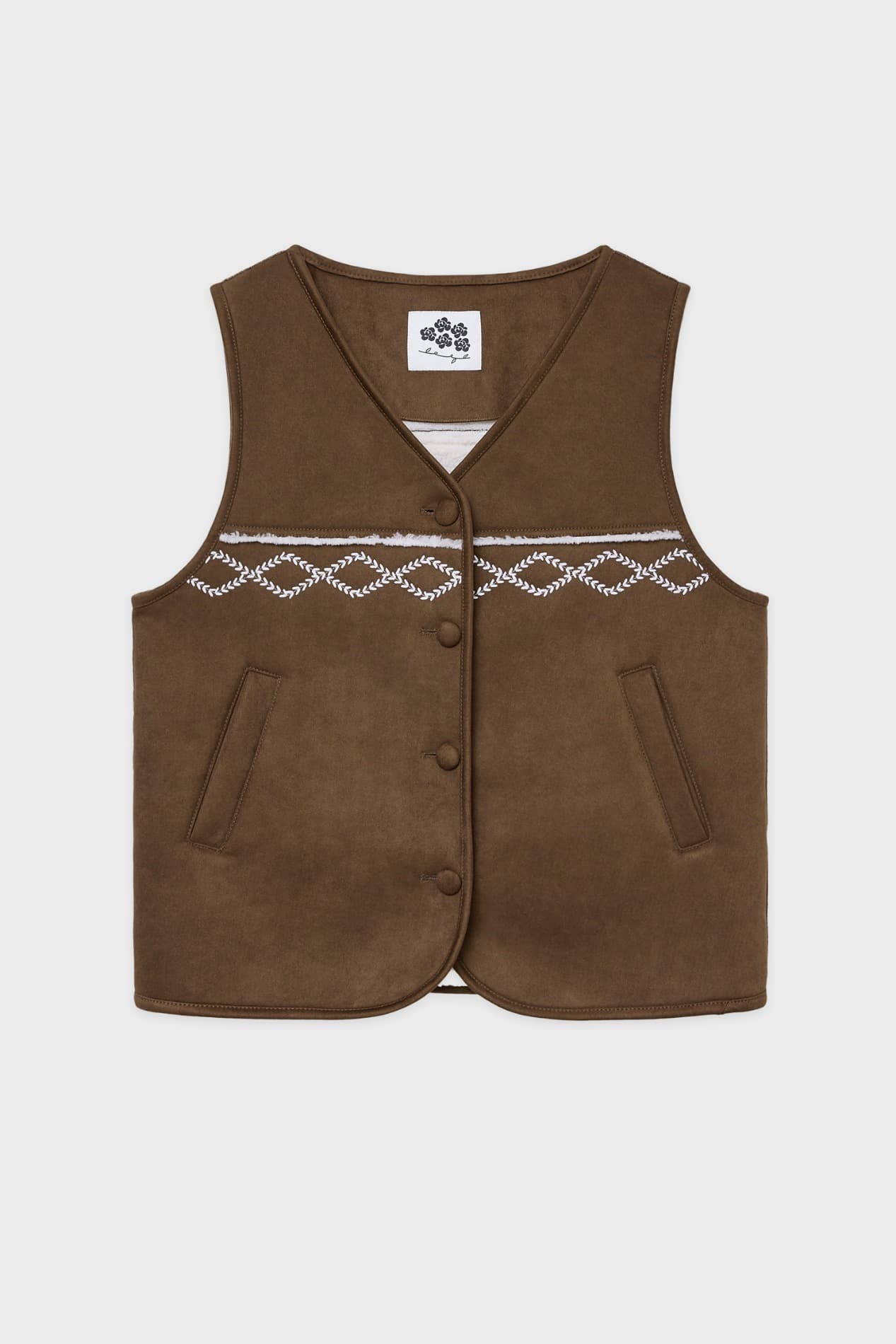 SN Shearling Suede Vest (Brown)