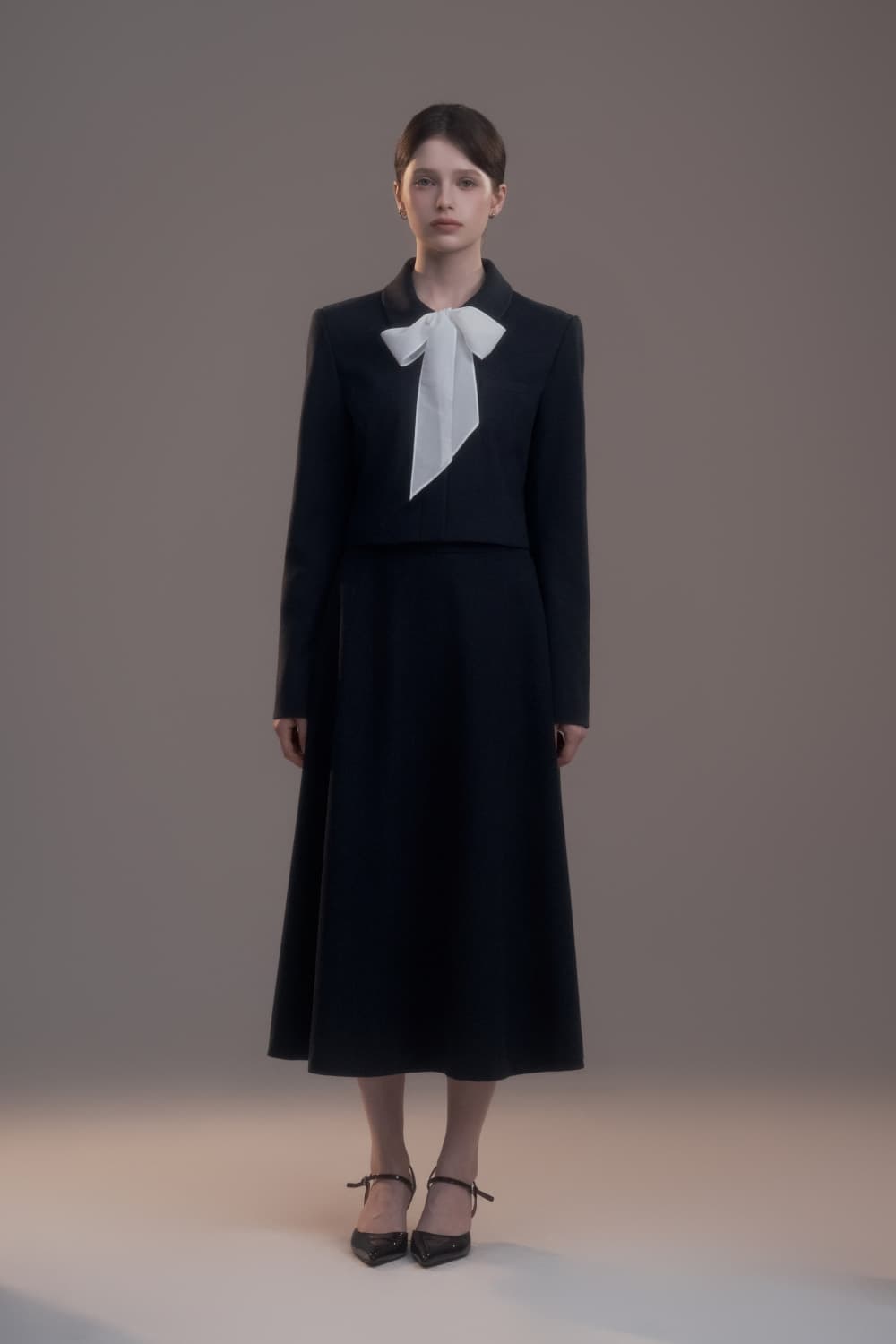 Long Flare Skirt - Navy
