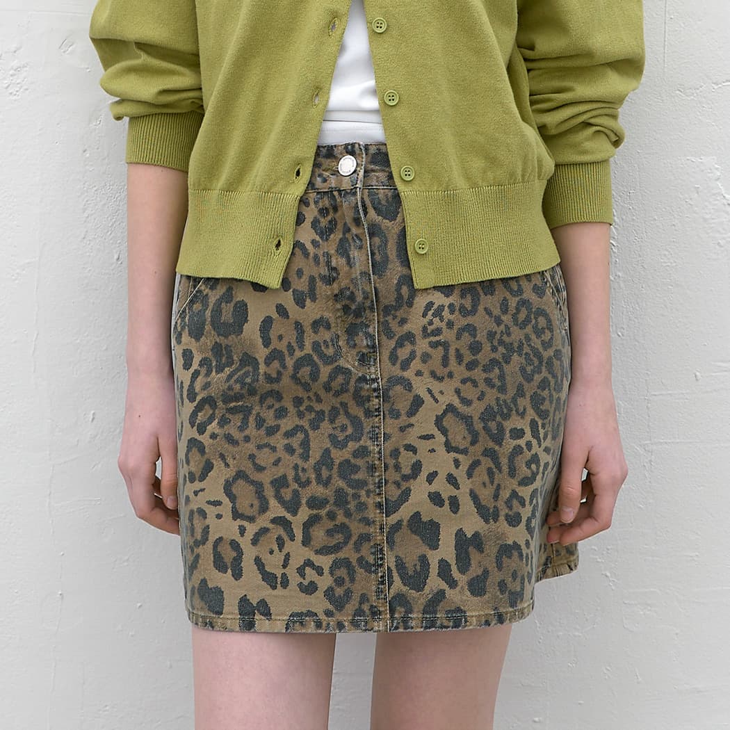 (SK-5076)LEOPARD MINI SKIRT