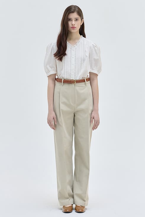 Cotton baggy pant L/Beige [N6SPT07]