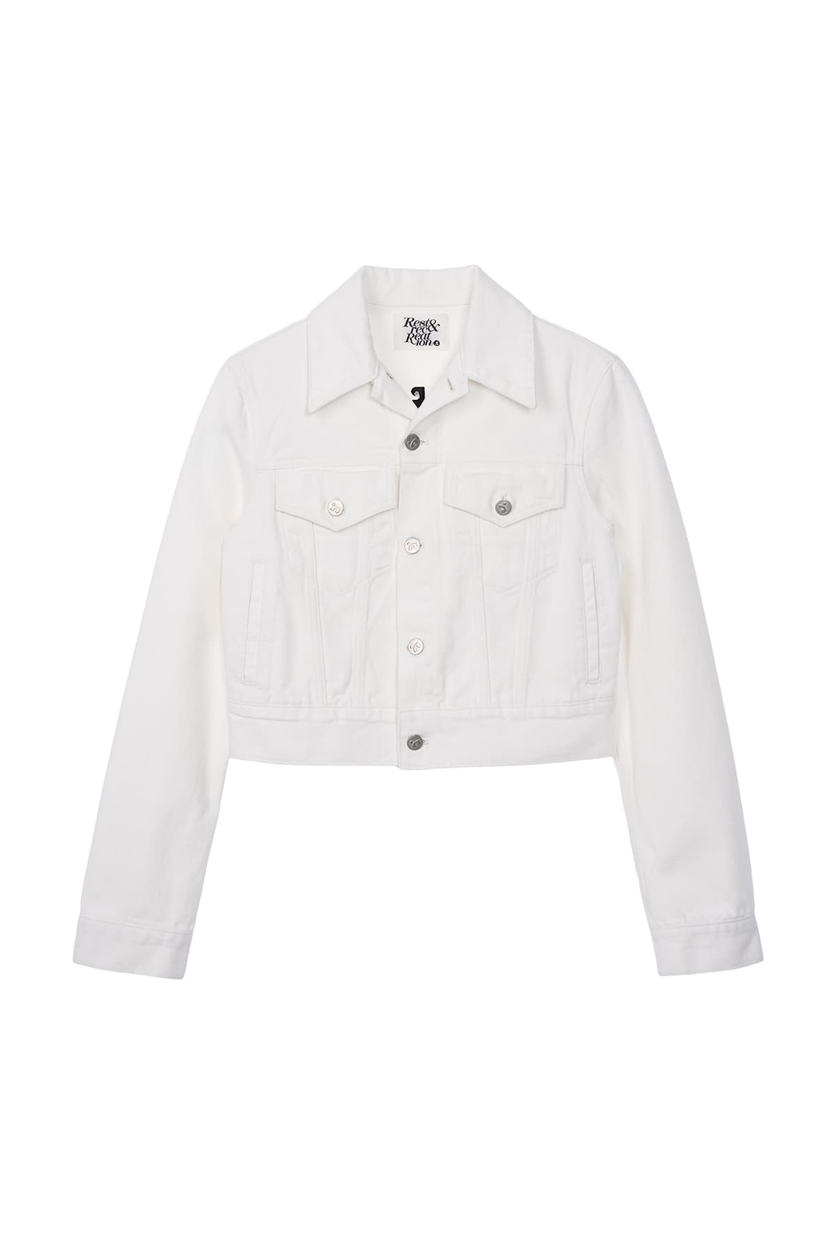 RR CROP DENIM JACKET - WHITE