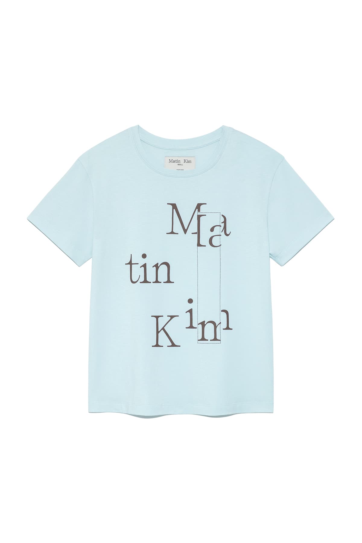 PATCHWORK GRAPHIC PRINTING LOGO TOP IN LIGHT BLUE