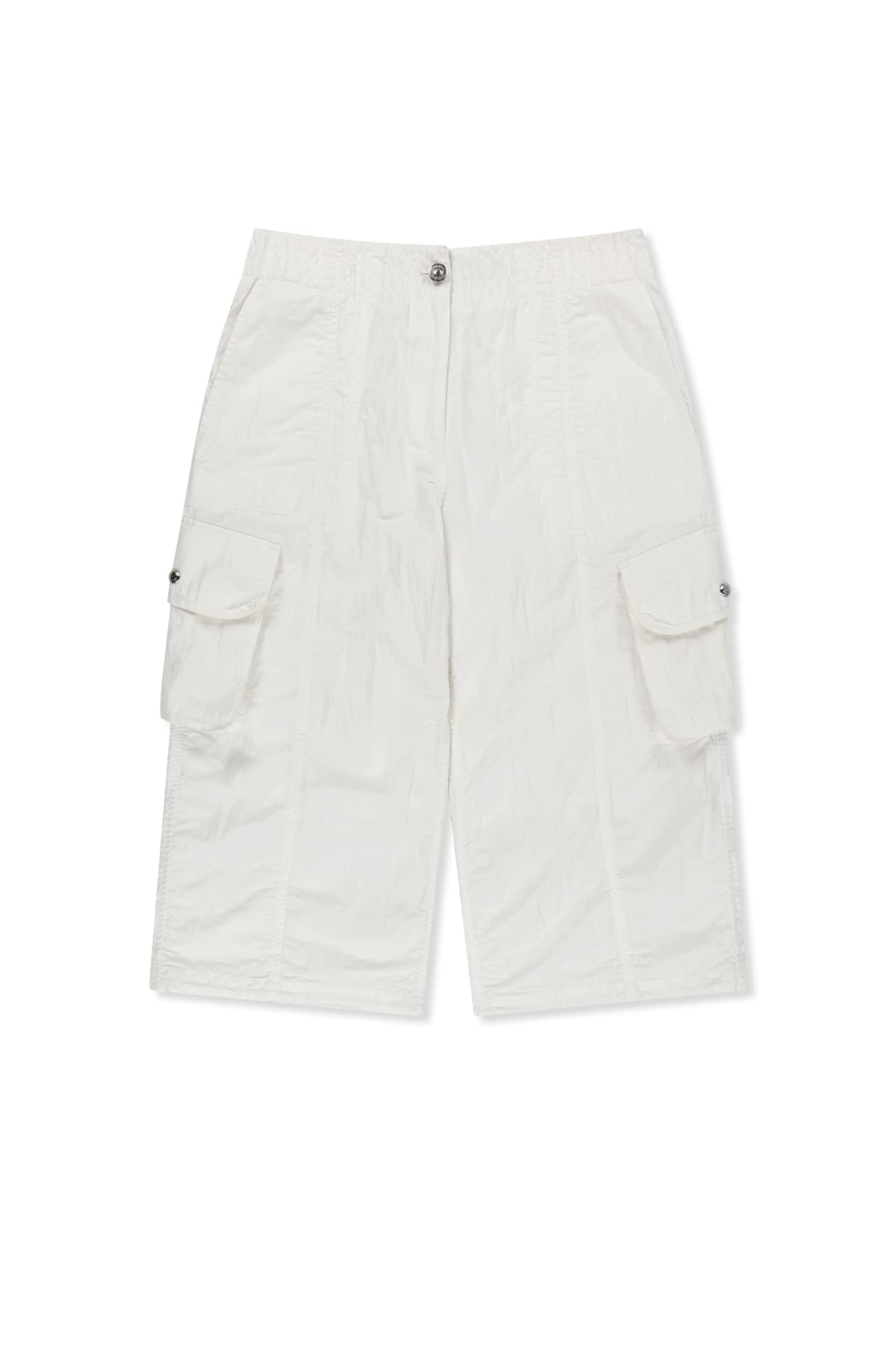 CRINKLE CAPRI PANTS IN WHITE