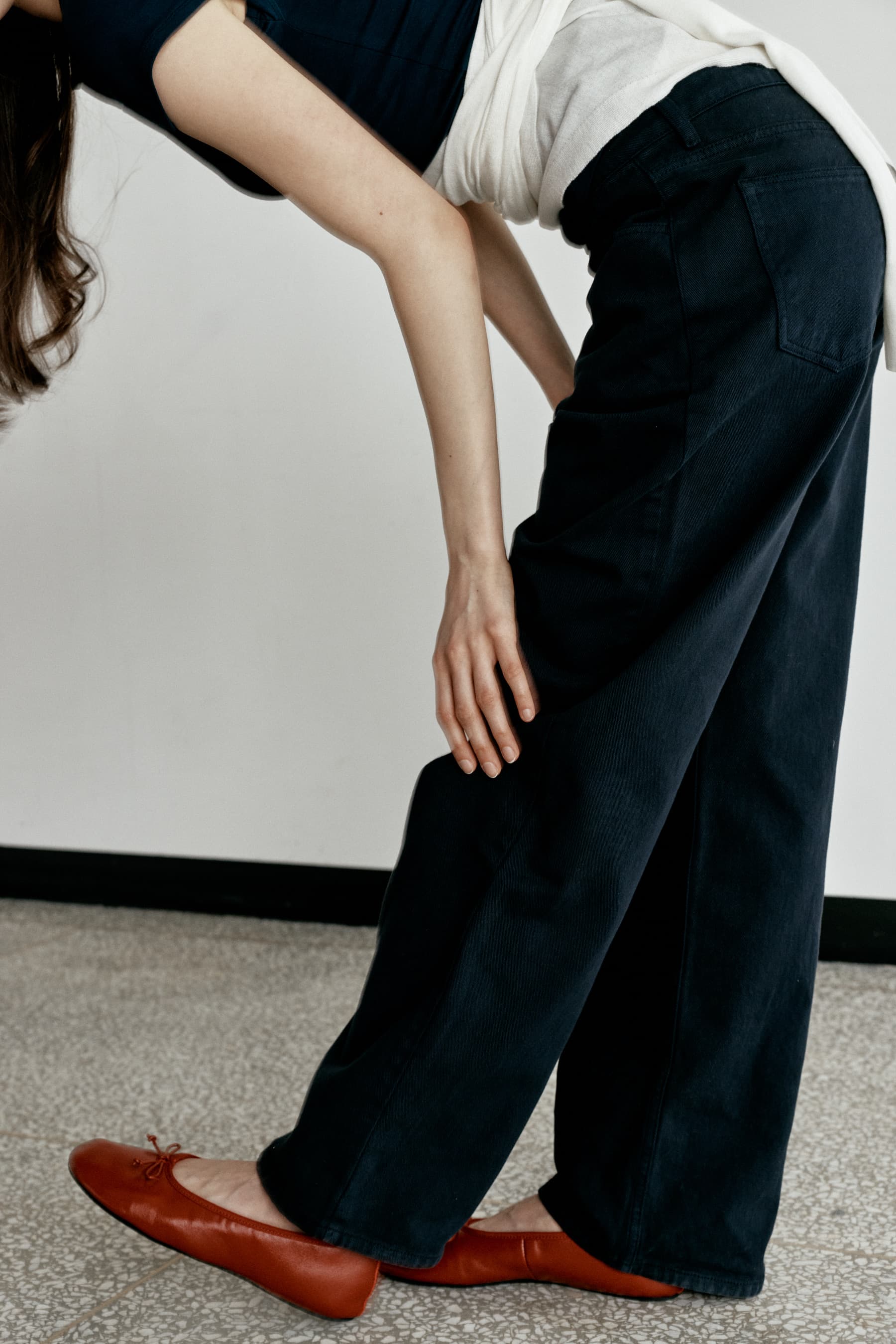 RIGID STRAIGHT DENIM PANTS [NAVY]
