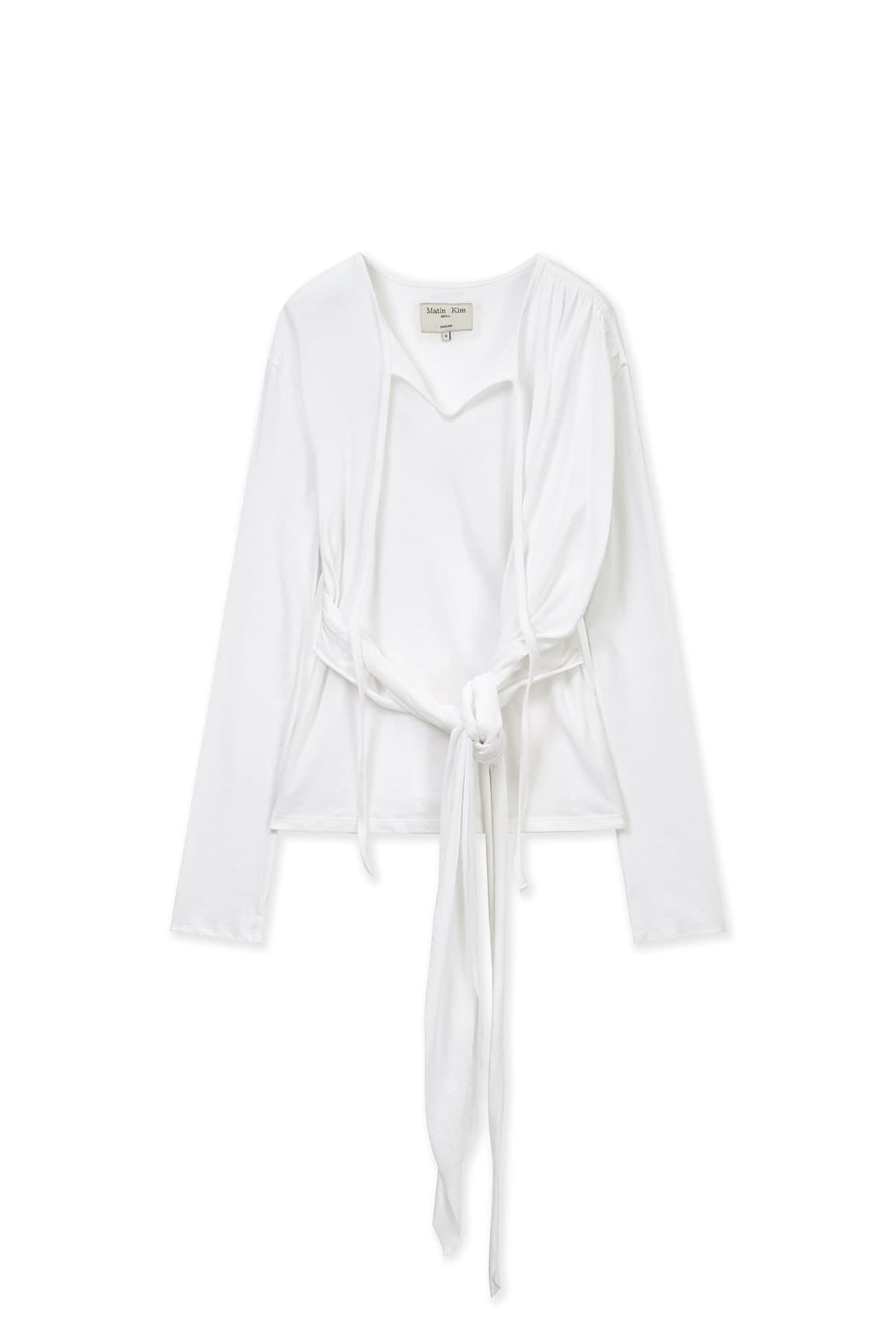 TIED DRAPERY TOP IN WHITE