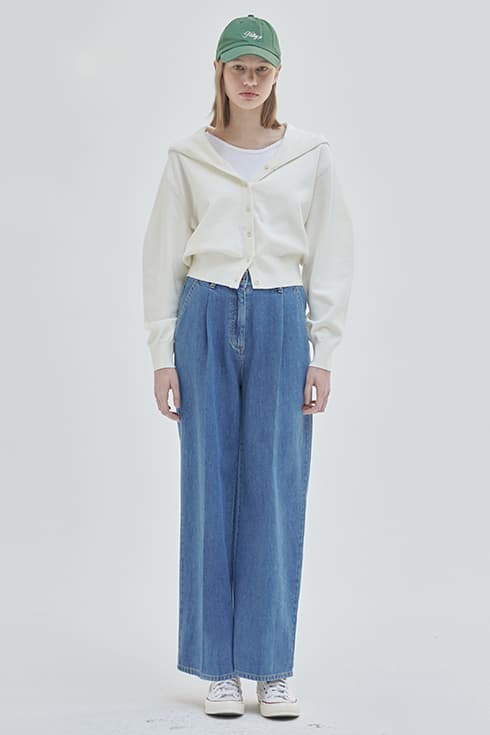 24SN one-tuck wide denim [BL]