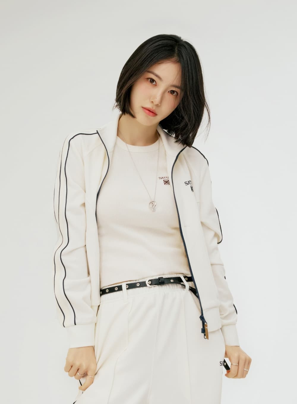 (W) Essential Lawton Track Zip-up Jacket - Cream