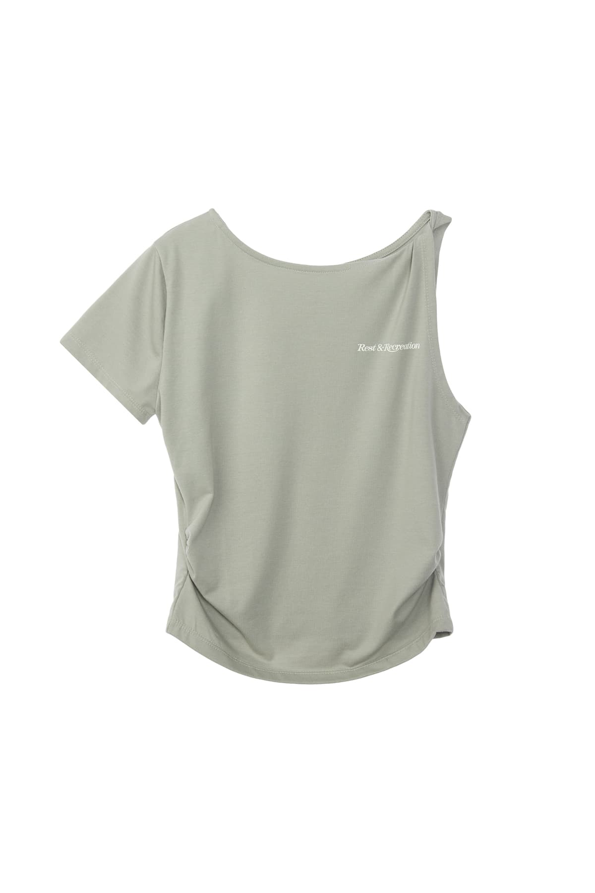 UNBALANCED SLEEVE TOP - KHAKI