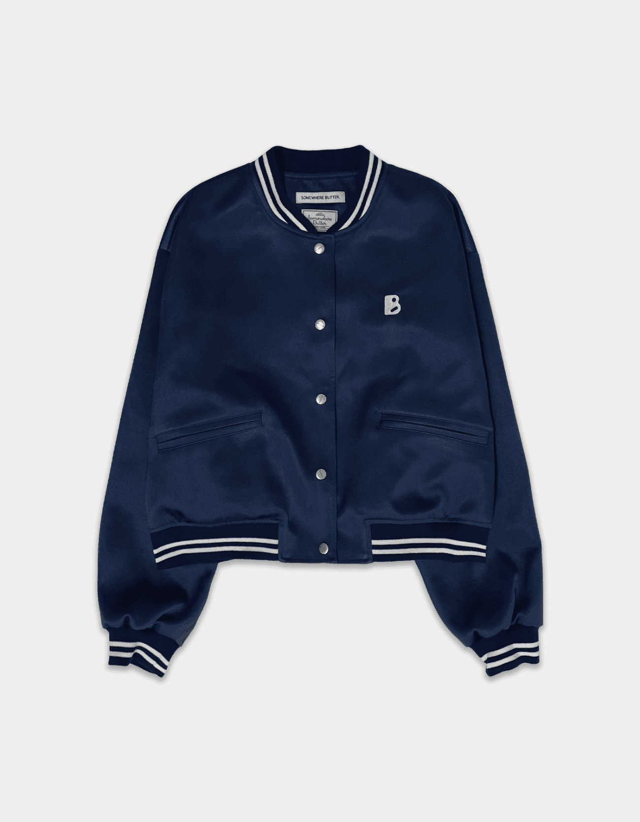 Satin varsity jacket - navy