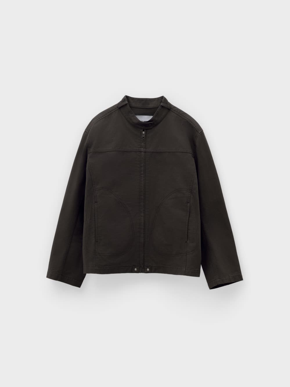 Washed Cotton Biker Jacket_Charcoal
