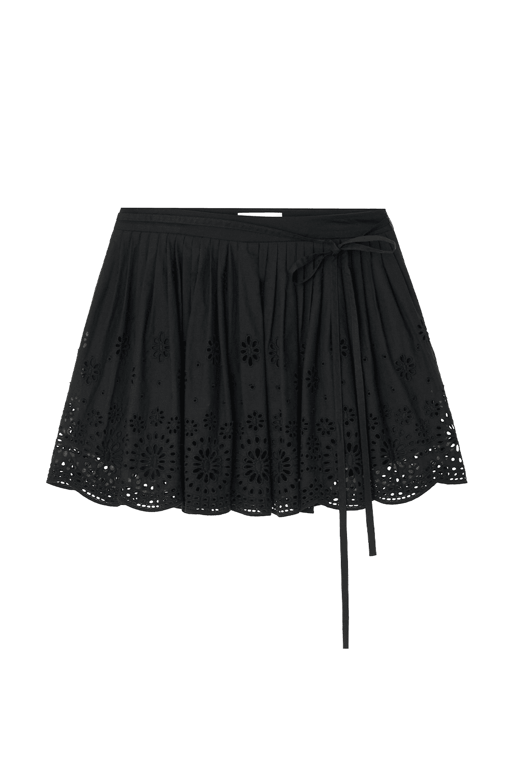 Floral Lace Wrap Skirt (Black)