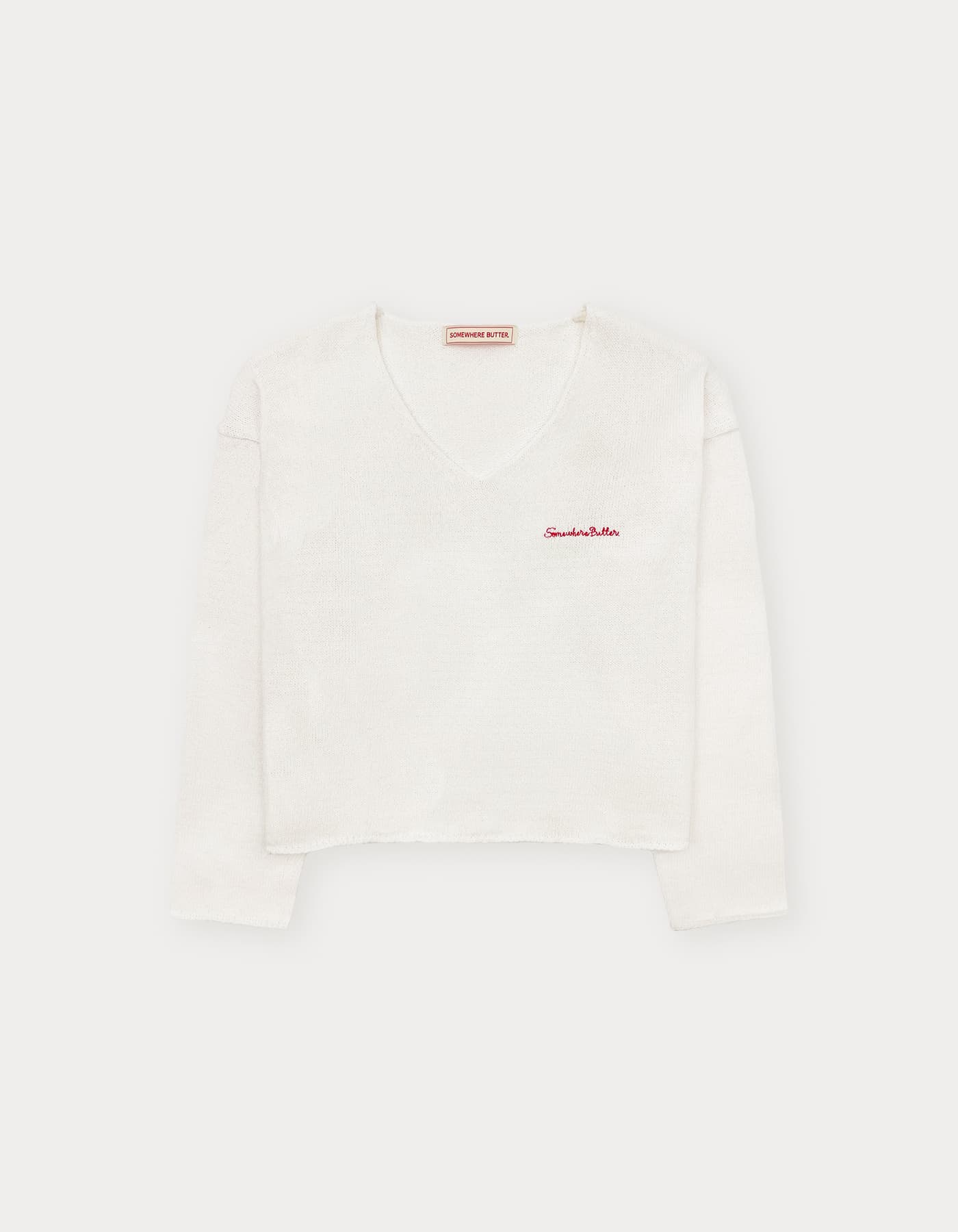 Essential Cotton V-Neck Knit - Ivory
