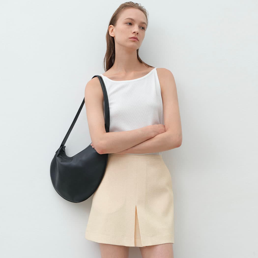 (SK-5019)SUMMER TWEED SET-UP SKIRT