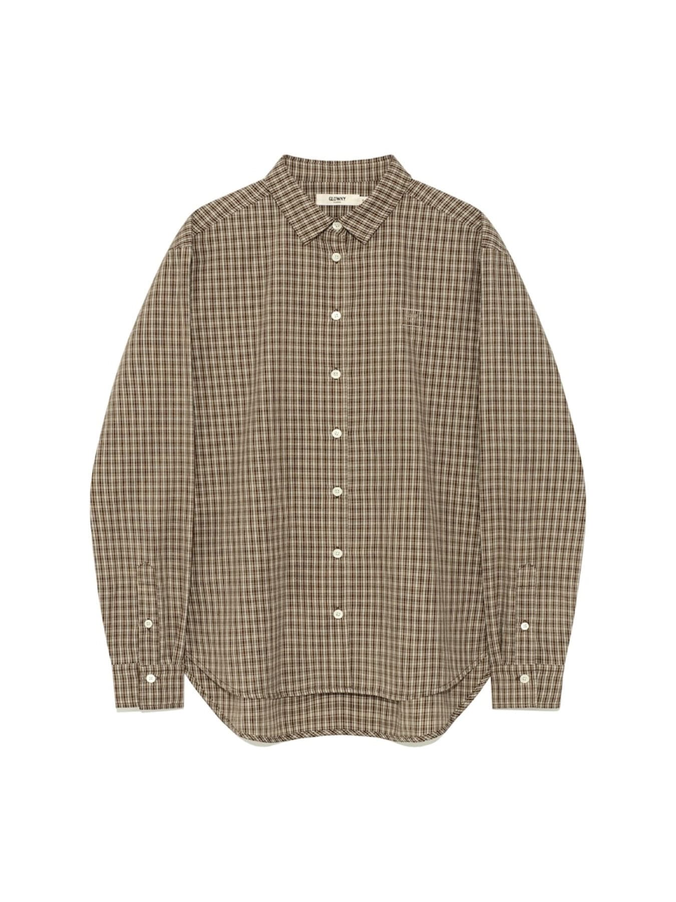 G CLASSIC EMBROIDERED BUTTON-UP SHIRT (BROWN)