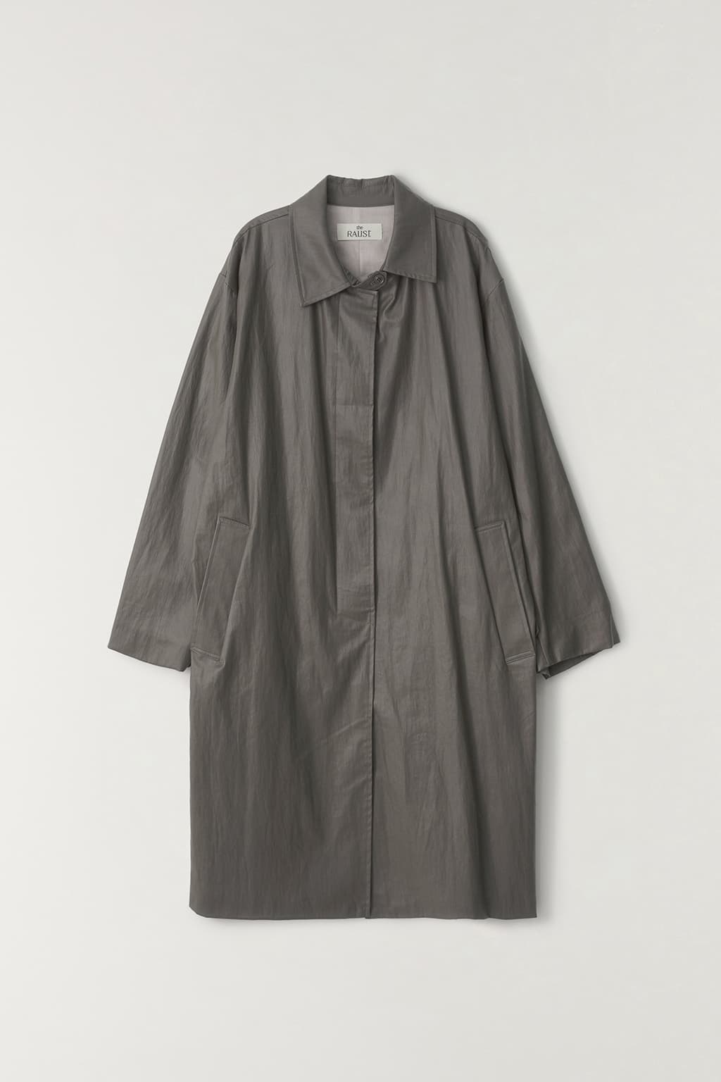 코팅 레인 싱글 코트 KHAKI