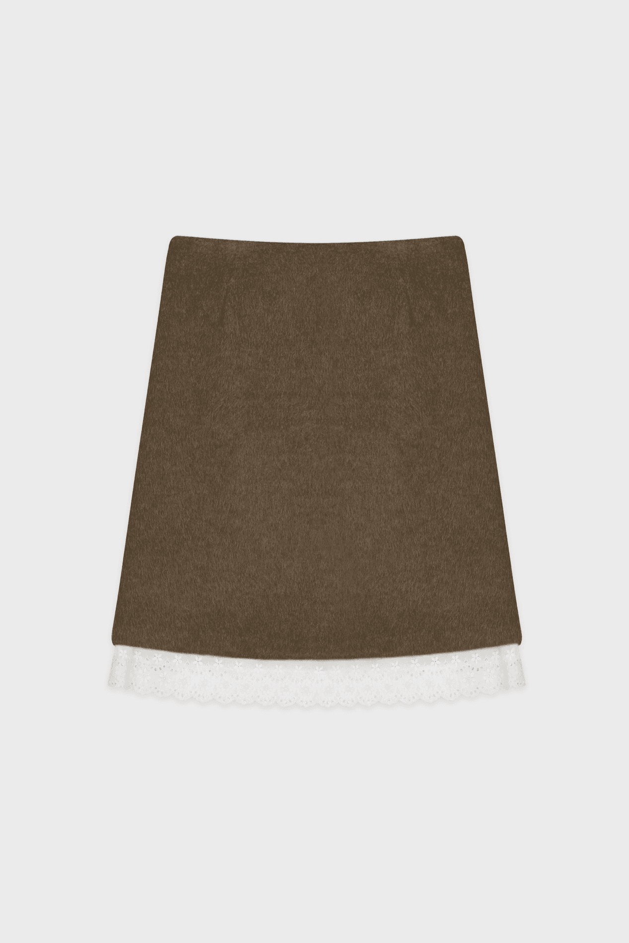 Lace Midi Skirt (Brown)