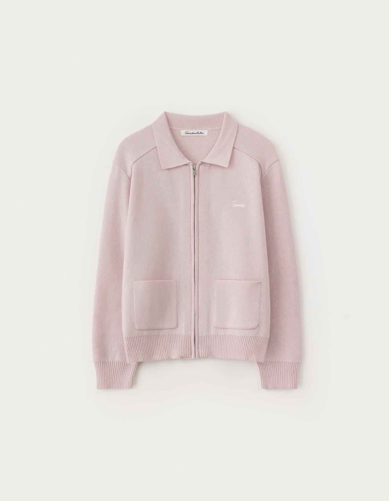 Unit Knit Zip-Up - Light Pink