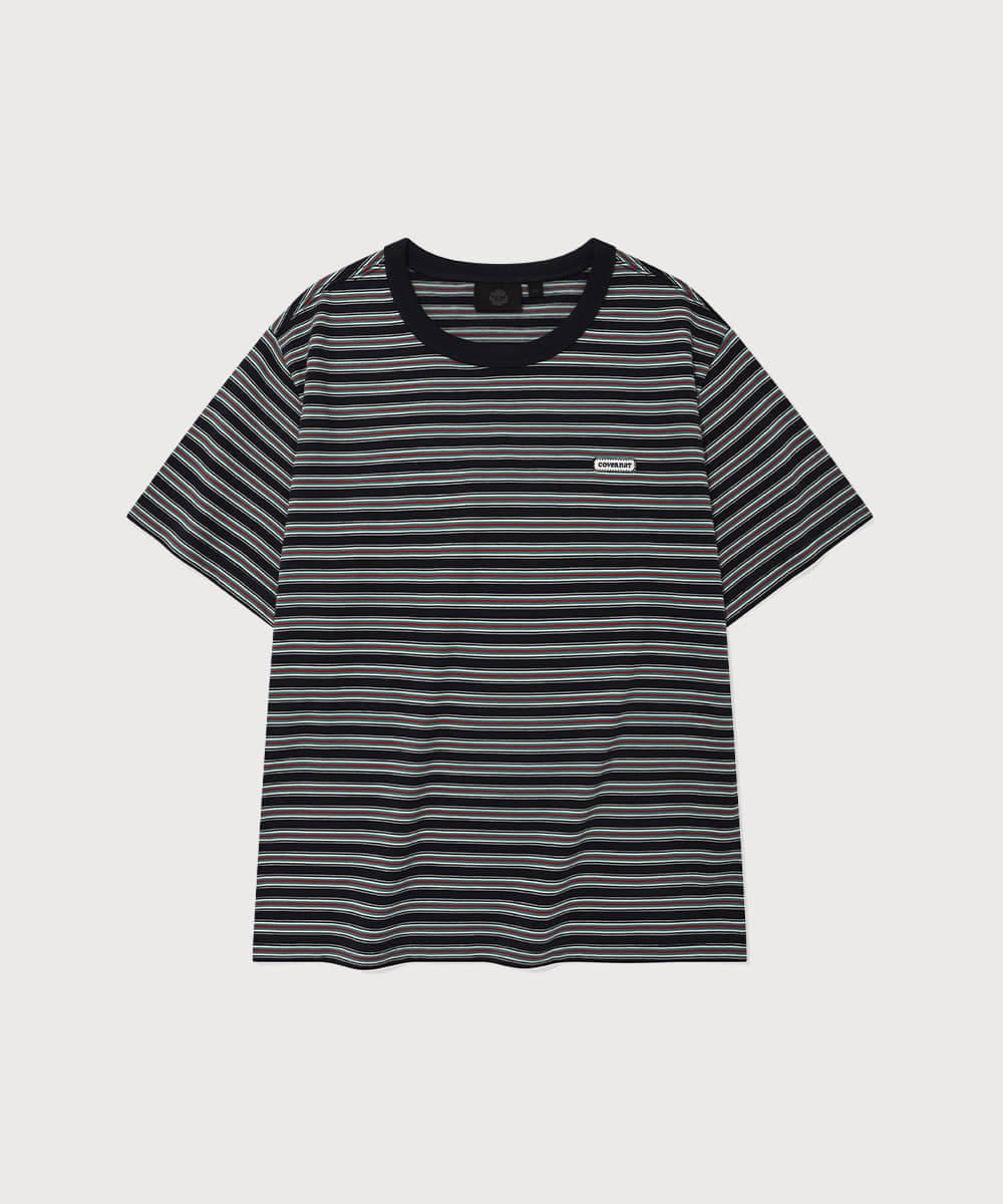 우먼 스트라이프 티셔츠 Navy