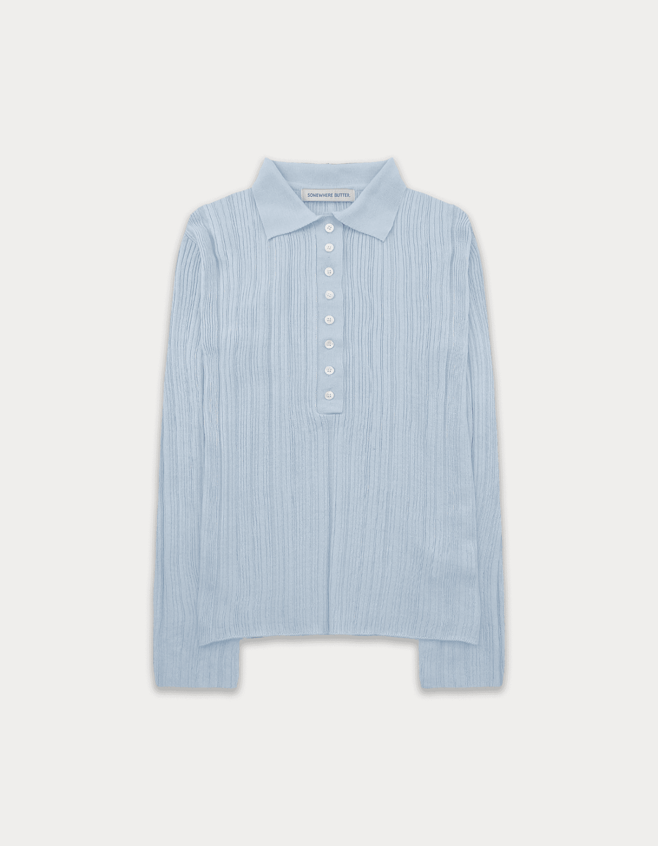 3rd / Henry Collar Knit - Light Blue