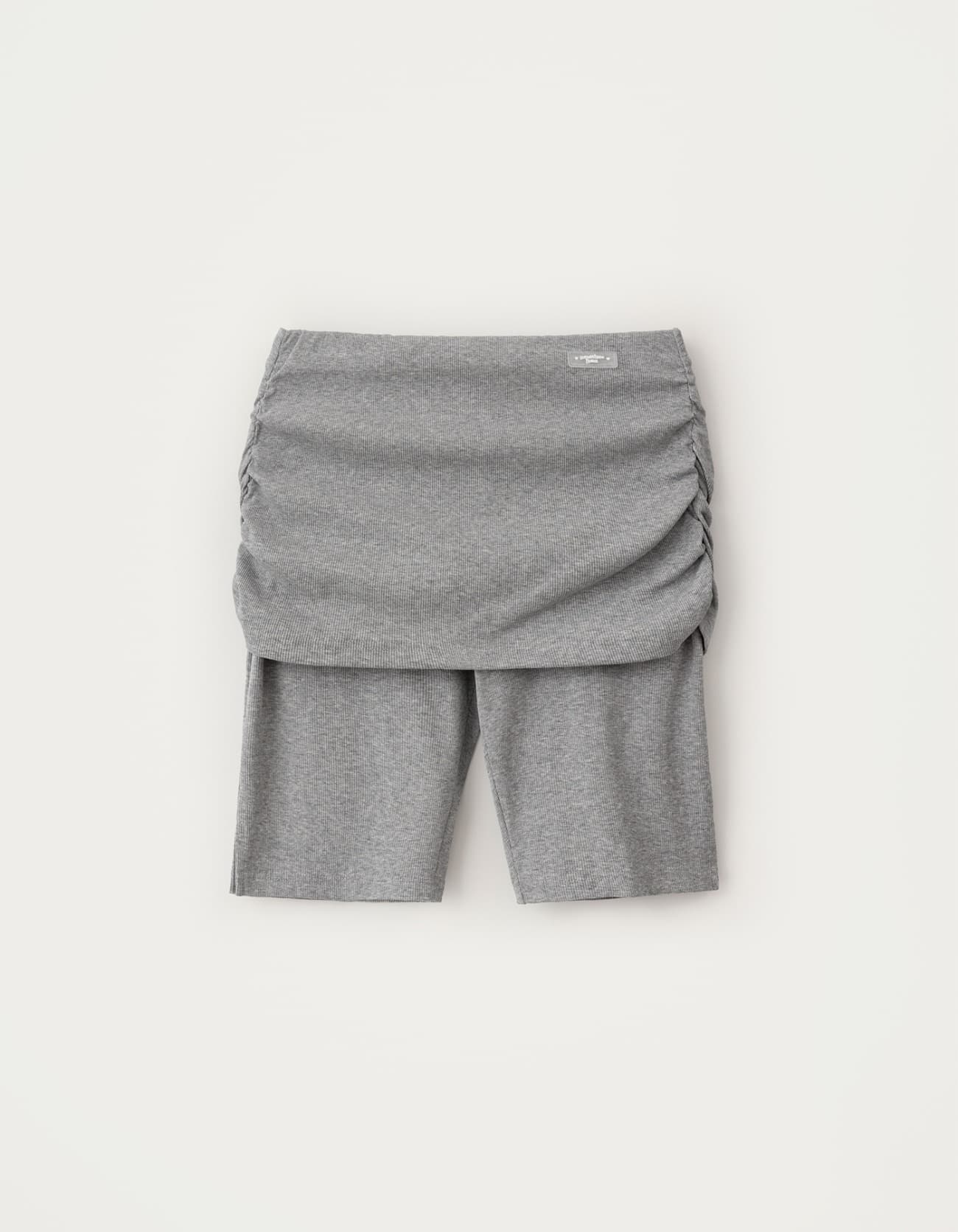 Fold Shirring Biker Shorts - Grey