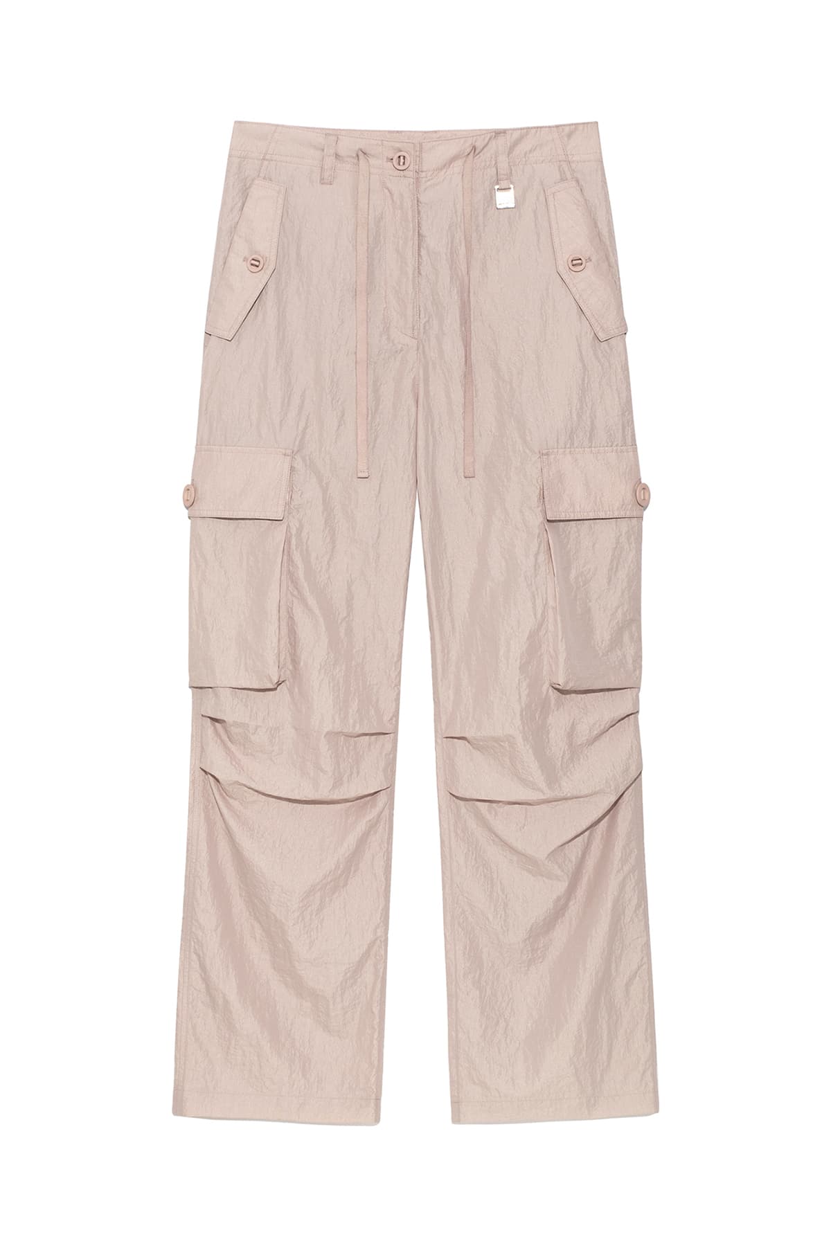 STRING NYLON CARGO PANTS IN LIGHT PINK