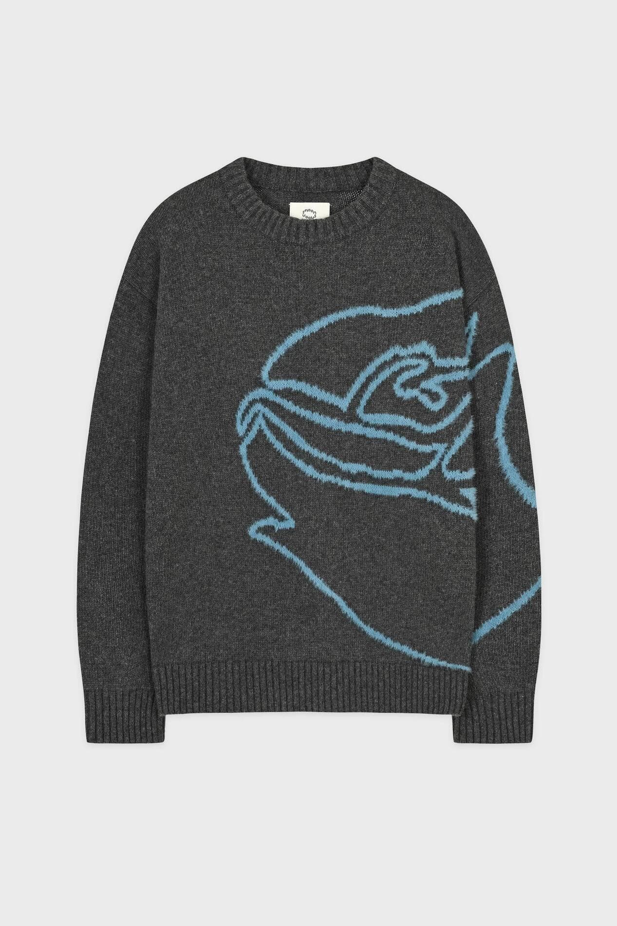 Rose Flower Pullover Knit (Charcoal)