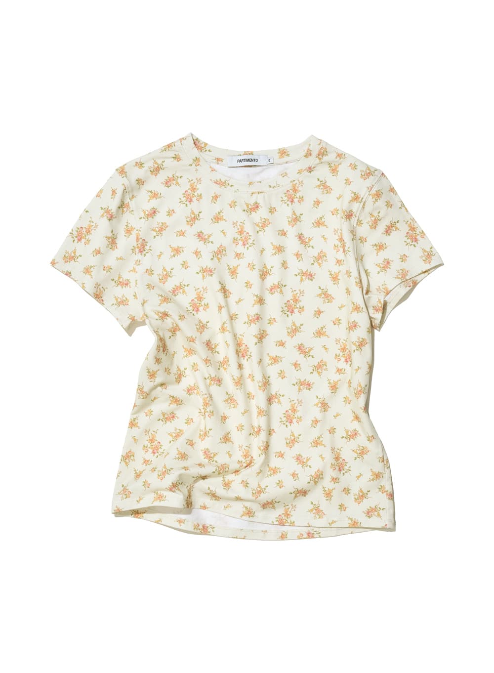 FLORAL PRINTED SHORT SLEEVE TEE_CREAM