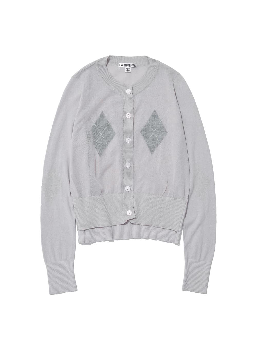 ALL-IN-ONE LAYERED ARGYLE KNIT CREWNECK_LIGHT GREY