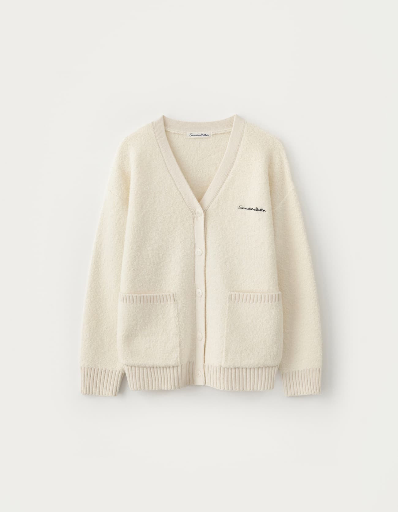 Rima Boucle V-Neck Cardigan - Ivory
