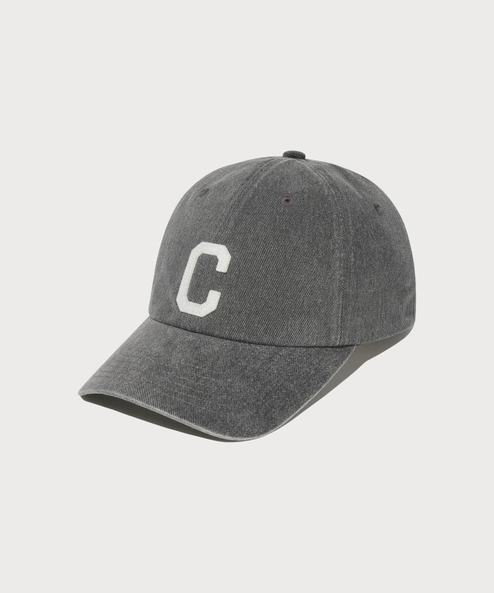 C로고 코지 핏 워싱 볼캡 Dark Gray