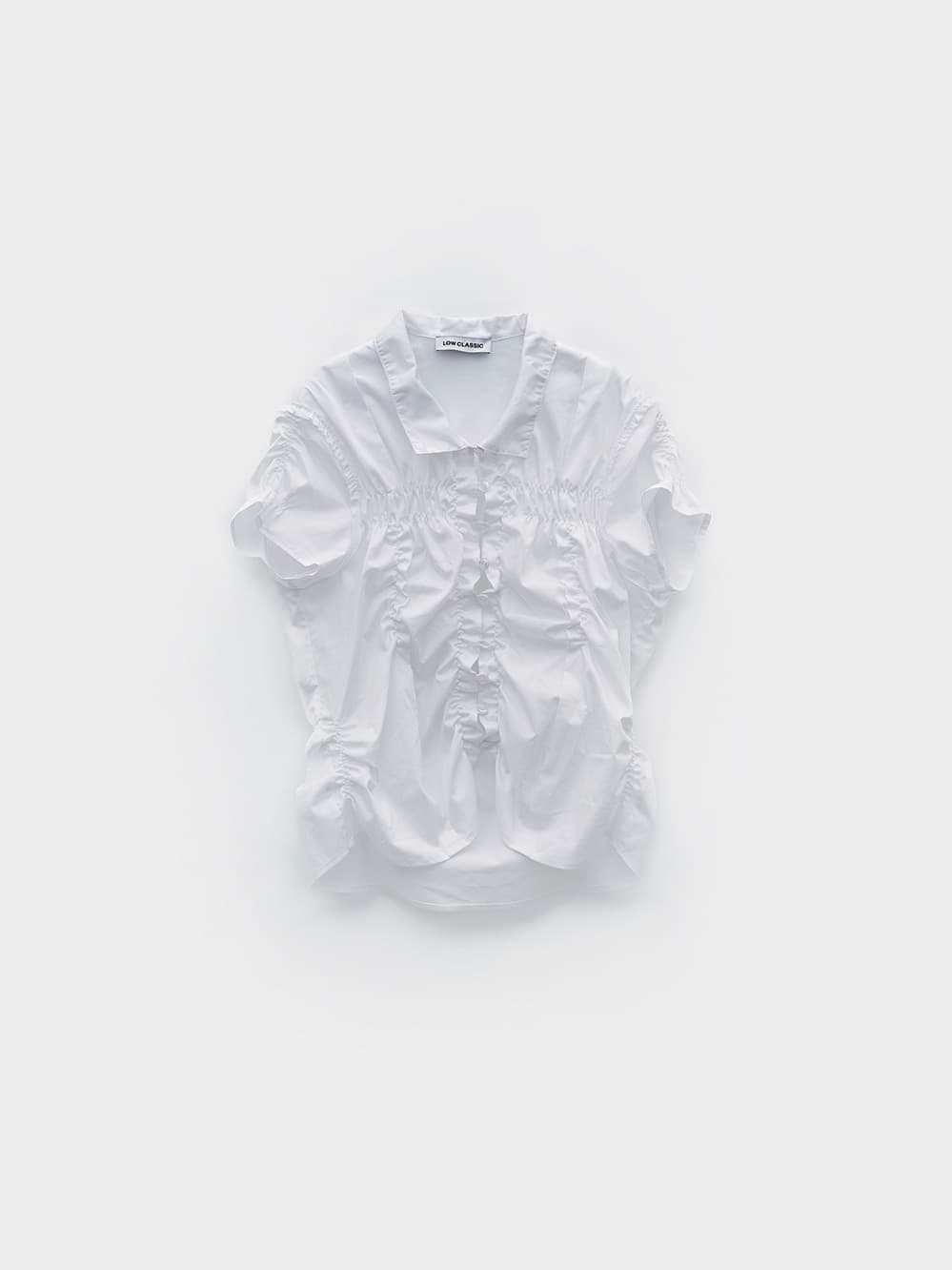 Wrinkle Half Sleeve Shirt_White