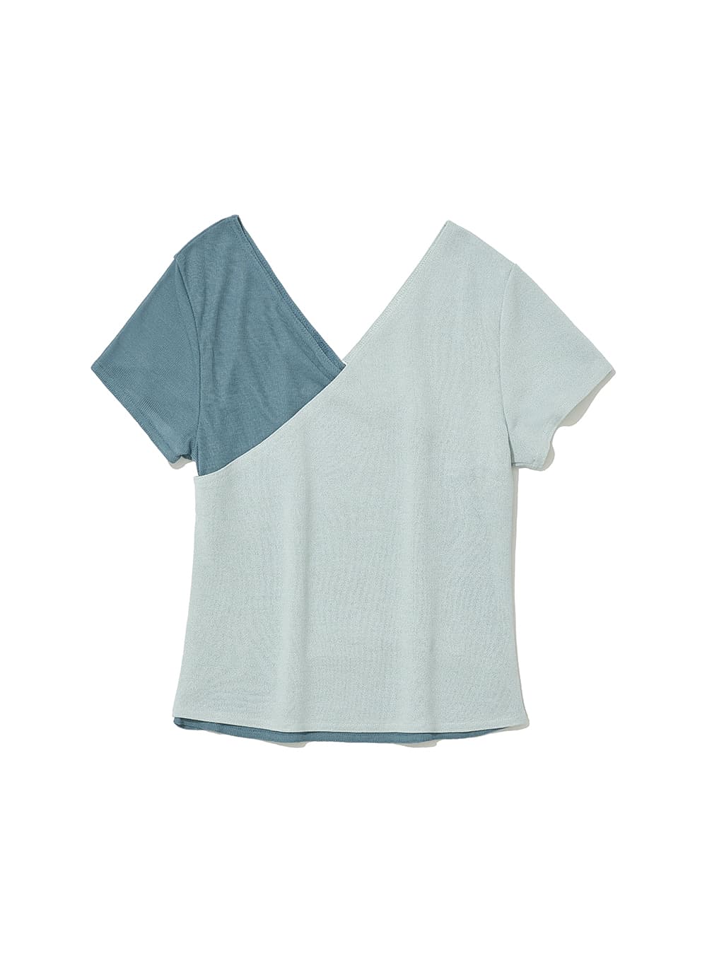 DETACHABLE CROSSOVER SHORT SLEEVE TEE_SKY