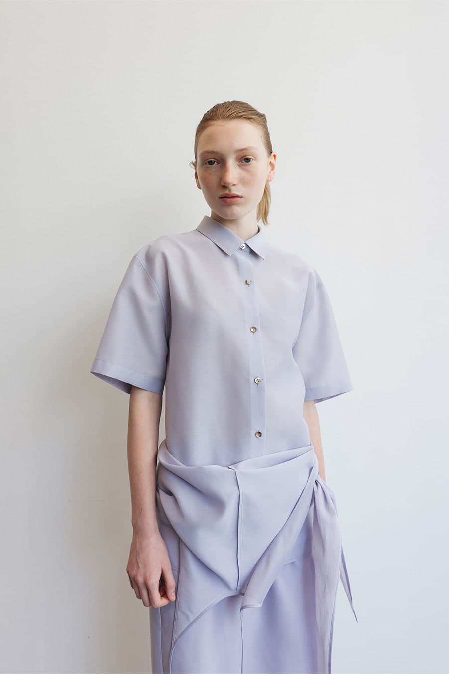 SHEER STRUCTURED SHIRT [LILAC]