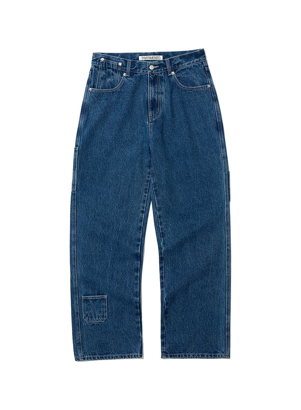 POCKET POINTED WORK JEANS_MID BLUE