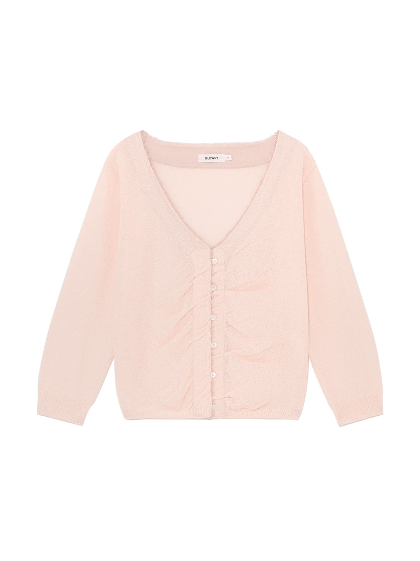 SHERBET V-NECK FRINGE CARDIGAN (PINK)