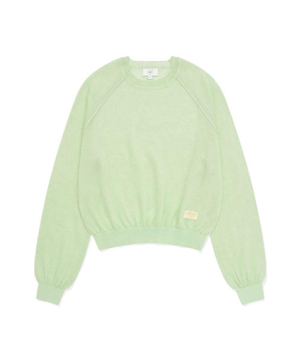 우먼 시어 라운드넥 니트 Light Lime