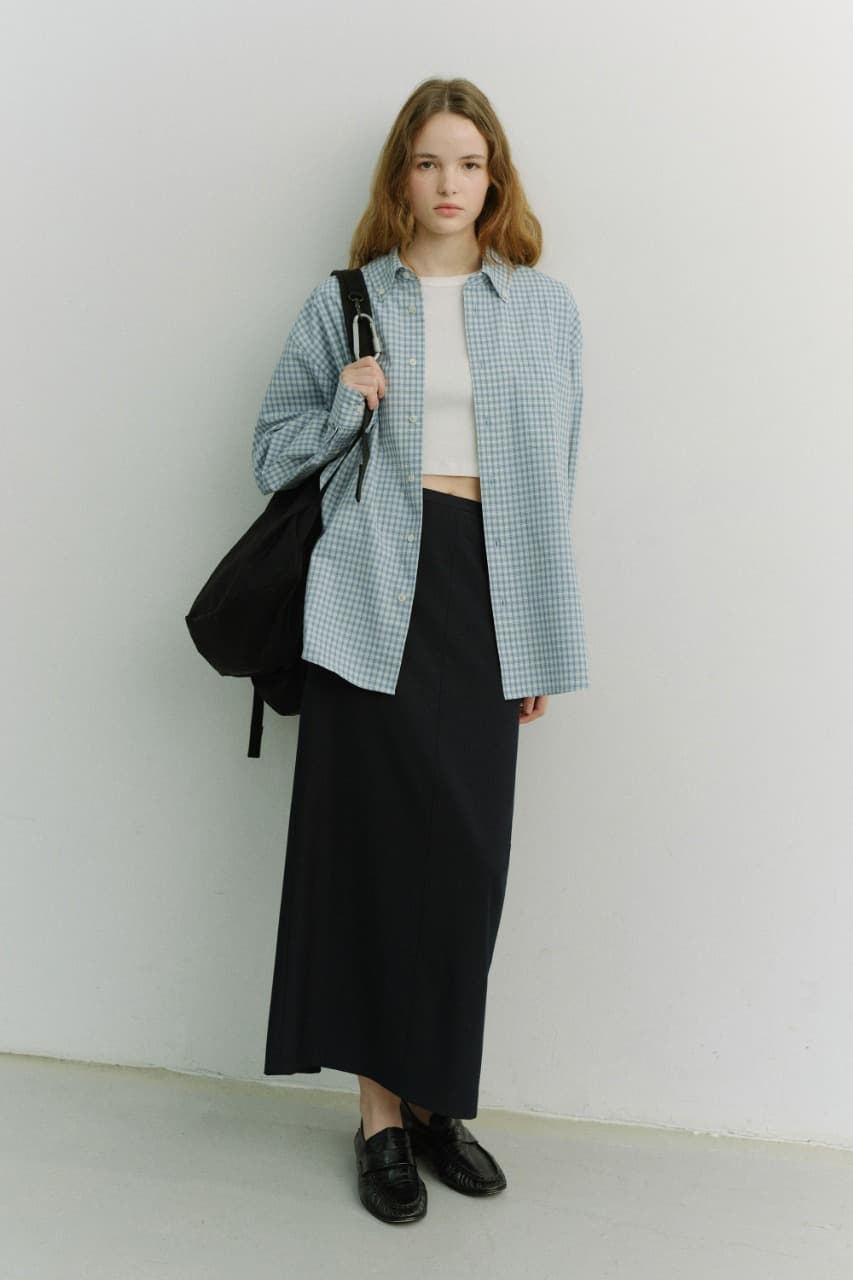 UNISEX OVERSIZED BD CHECKED SHIRT SOFT BLUE CHECK_UDSH6A115B1