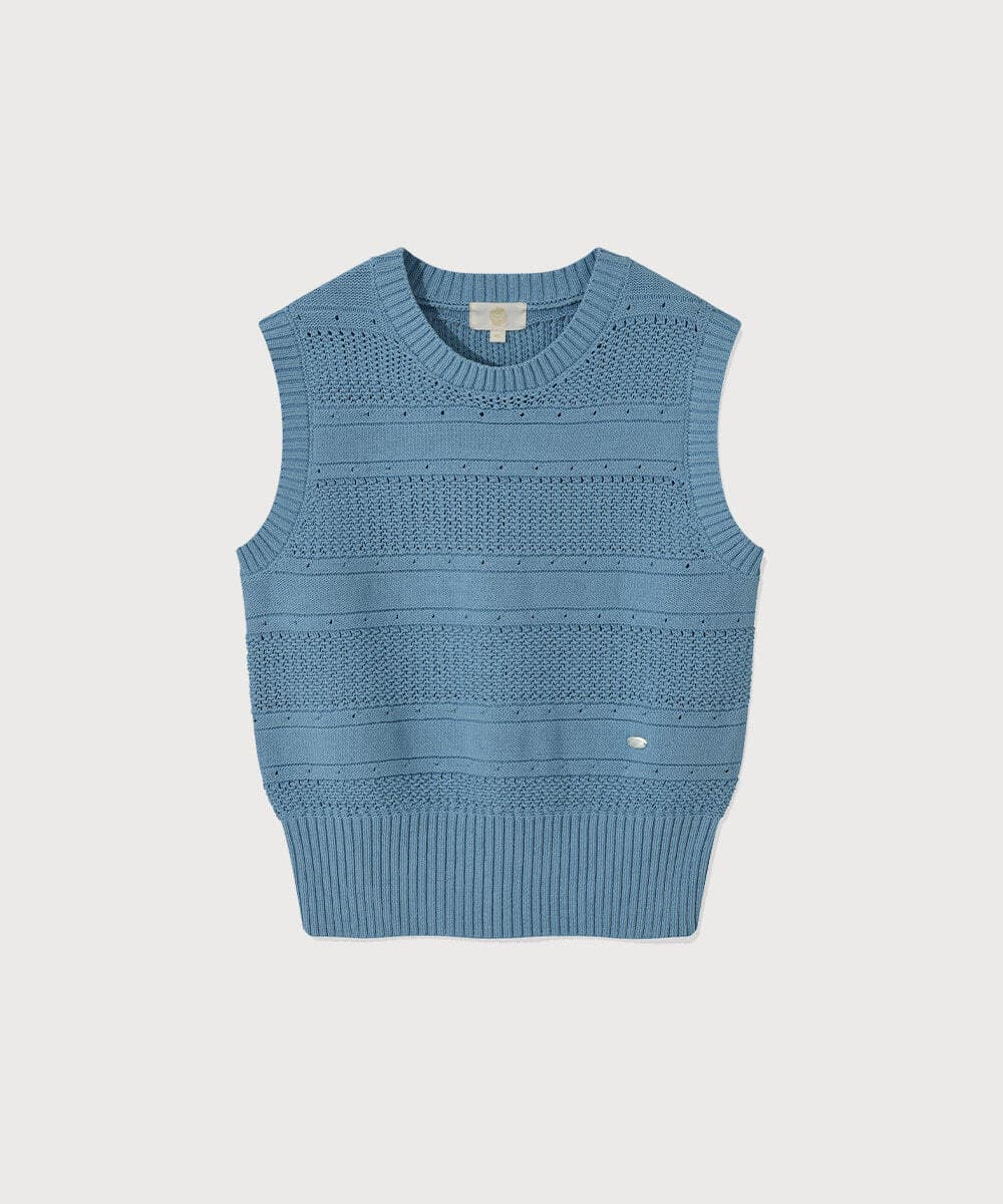 우먼 스카시 니트 베스트 Sky Blue